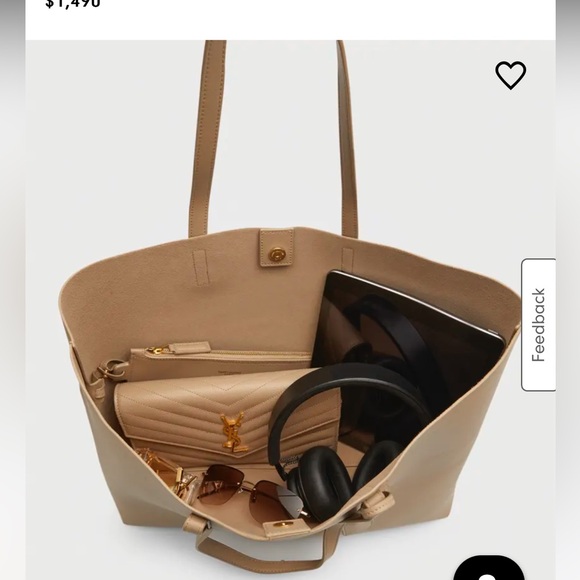 NWT Saint Laurent East/West Tote Bag, dark beige - Picture 5 of 16